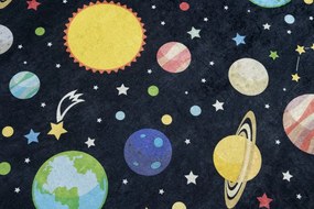 Tappeto per bambini con il motivo dei pianeti e delle stelle Larghezza: 80 cm | Lunghezza: 150 cm