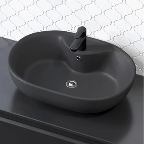 Lavabo da appoggio TROMSO 59,5x41 cm ceramica/nero