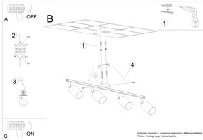 Sollux SL.1227 - Faretto LEMMI 4xGU10/10W/230V bianco