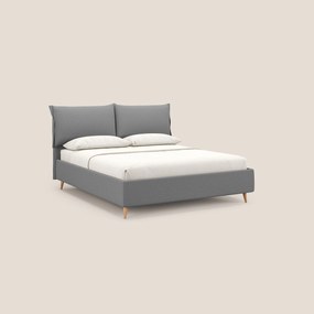 Elettra letto contenitore imbottito e sfoderabile con cuscini testata in tessuto impermeabile T13 grigio