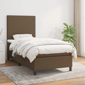 Giroletto A Molle Con Materasso Marrone Scuro 100x200cm Tessuto /