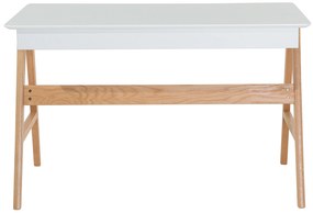 Scrivania da ufficio in legno bianco con 2 cassetti 120 x 70 cm SHESLAY Beliani