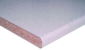 Piano cucina in truciolare rivestito in laminato hpl marmo glitter bianco Glitter L 305 x P 60 cm, spessore 3.8 cm