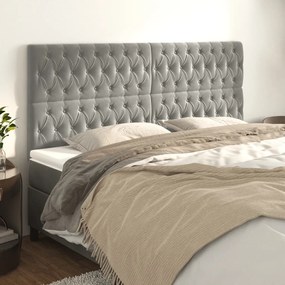 Testiere 4 Pz Grigio Chiaro 100 X 7 X 78/88 Cm İn Velluto /
