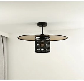 Duolla - Lampadario a plafone TOKYO RATTAN 1xE27/15W/230V diametro 50 cm oro/nero