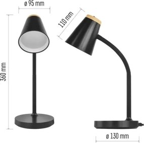 Lampada da tavolo LED TARA LED/4,5W/230V 4000K nera