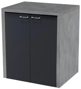 Mobile porta lavatrice asciugatrice 78,5x65 con ante H 91 con maniglie cromo grigio spatolato grigio opaco