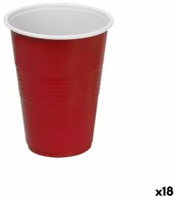 Set di bicchieri riutilizzabili Algon Plastica Rosso 10 Pezzi 450 ml (18 Unità)