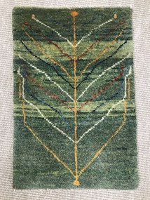 Gabbeh Tappeto persiano 60 x 40 Verde (Iran) Annodato A Mano
