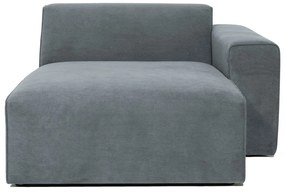 Divano componibile grigio (con penisola a destra) con rivestimento in velluto a coste Sting – Scandic