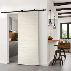 Porta scorrevole Oxford palissandro in mdf beige, L 93 x H 212 cm, con binario Retro Reversibile