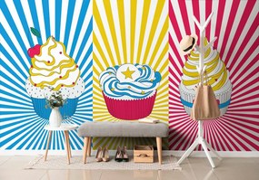 Carta da parati – Cupcakes pop art