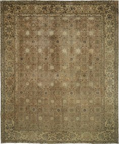 Vintage Tappeto 370x300 Beige (Iran) Annodato A Mano
