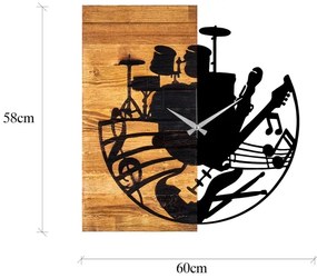 Orologio da parete 60x58 cm 1xAA legno/metallo