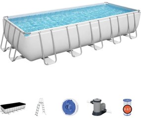 Power Steel 5611Z piscina fuori terra rettangolare 640x274x132 cm di colore grigio chiaro - Bestway