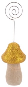 Segnaposto fungo oro, 4x4x15 cm