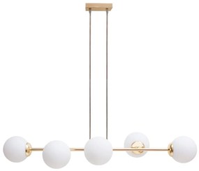 Lampadario a sospensione con filo FIRA 5xE27/60W/230V oro