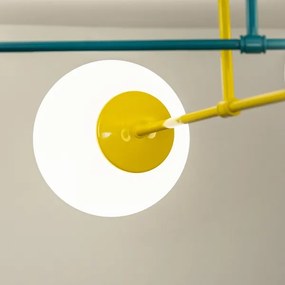 Plafoniera MOON 4xE27/15W/230V turchese/giallo