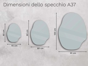 Specchio organico LED con illuminazione A37 45x60