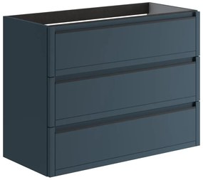 Mobile da bagno sotto lavabo Tratto blu opaco L 99.5 x H 78 x P 45.5 cm 3 cassetti, lavabo non incluso