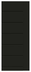 Pannello per porta d'ingresso P076 pellicolato pvc nero L 92  x H 210.5 cm, Sp 6 mm apertura sinistra