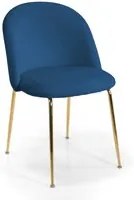 Sedia Sammi 50x57xh47/77,5 cm in Tessuto Velluto Blu/Oro