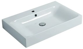 Lavabo sospeso rettangolare Cento 70cm H 10 x P 45 cm in ceramica bianco