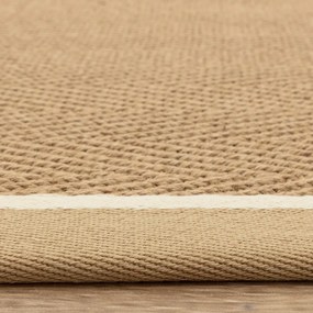Tappeto in juta bifacciale e tessuto a mano colore naturale 200x290 cm Bordo Herringbone Linen - Asiatic Carpets