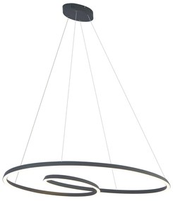 Lampada a sospensione scandinava nera 110 cm con LED dimmerabile a 3 livelli - Circuit