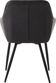 Set di sedie da pranzo grigio scuro in imbottito con braccioli 2 pz Nolan Square – Unique Furniture