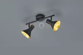 Nina barra 2 spots attacco e14 diffusori metallo nero + oro 33cm