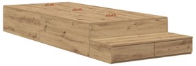 Struttura letto con contenitore  rovere artigianale