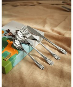 Posate per bambini in acciaio inox argento 4 pezzi Forest Animals - Zilverstad