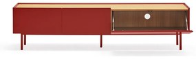 Mobile TV rosso scuro effetto rovere 180x45 cm Arista - Teulat