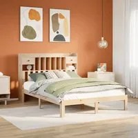 Letto Libreria senza Materasso 140x190 cm in Legno di Pino 3322593