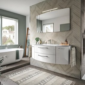 Mobile da bagno sospeso sotto lavabo L 139 x H 49.2 x P 46.2 cm bianco lucido, 2 cassetti 2 ante PELIPAL Cassca