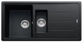 Lavello integrato 1.5 vasche con gocciolatoio laterale destro o sinistro FRANKE Boston fragranite L 50 x L 97 cm marrone