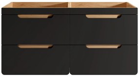 Mobile sotto lavabo sospeso Naturale e Antracite 120 cm - ARUBA