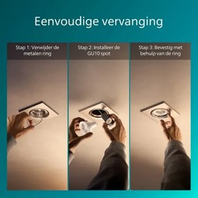 Philips - Set da 3 faretti da incasso PERIDOT 1x GU10/7W/230V, argento