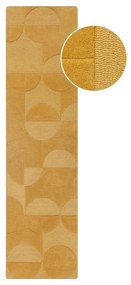 Tappeto giallo ocra in lana 60x230 cm Gigi - Flair Rugs