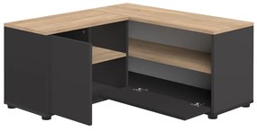 Tavolo TV in rovere decorato in nero e naturale 90x45 cm Angle - TemaHome