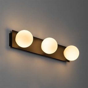 Applique da parete moderna nera 48 cm IP44 3 luci - Cederic