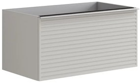 Mobile da bagno sospeso sotto lavabo L 80 x H 40 x P 45.5 cm grigio laccato opaco, 1 cassetto Pixel stripes