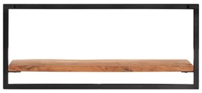 Mensole parete 2pz 80x25x35 cm legno massello acacia e acciaio