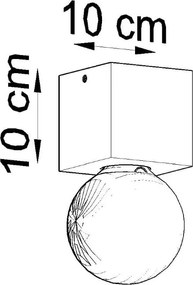 Lampada da soffitto in colore naturale 10x10 cm Gabi - Sollux