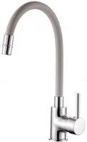 Miscelatore cucina in ottone cromato con canna snodata grigia Keller taps