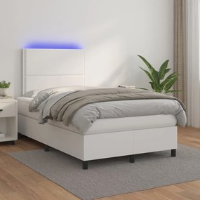 Giroletto Molle Con Materasso E Led Bianco 120x200cm Similpelle /
