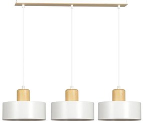 Lampadario a sospensione con filo TORIN 3xE27/15W/230V bianco
