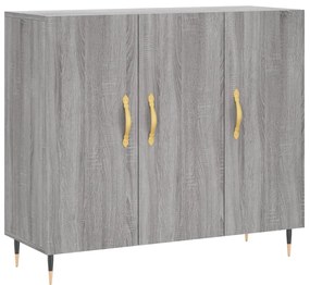 Credenza grigio sonoma 90x34x80 cm in legno multistrato