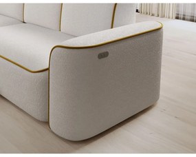 Divano angolare giallo/color crema (con penisola a sinistra/con chaise lounge) e rivestimento in bouclé Ume – ELTAP